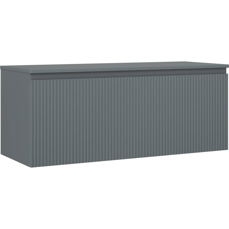 Mexen Rivel Badezimmer-Unterschrank 120 cm mit Arbeitsplatte, 1 Schublade, geriffelt, Graphit matt - 91A20-12047-1-BFC66