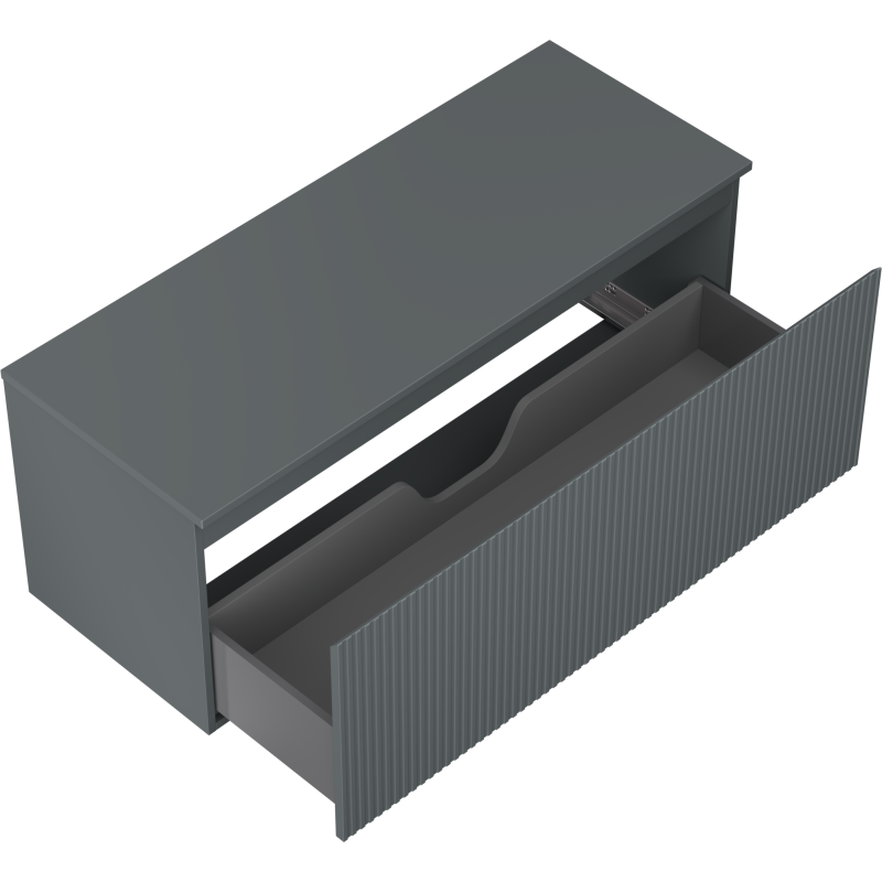 Mexen Rivel Badezimmer-Unterschrank 120 cm mit Arbeitsplatte, 1 Schublade, geriffelt, Graphit matt - 91A20-12047-1-BFC66