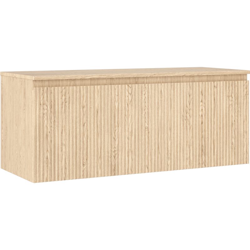 Mexen Rivel Badezimmer-Unterschrank 120 cm mit Arbeitsplatte, 1 Schublade, geriffelt, Eiche - 91A20-12047-1-BFC81