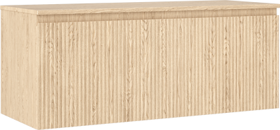Mexen Rivel Badezimmer-Unterschrank 120 cm mit Arbeitsplatte, 1 Schublade, geriffelt, Eiche - 91A20-12047-1-BFC81