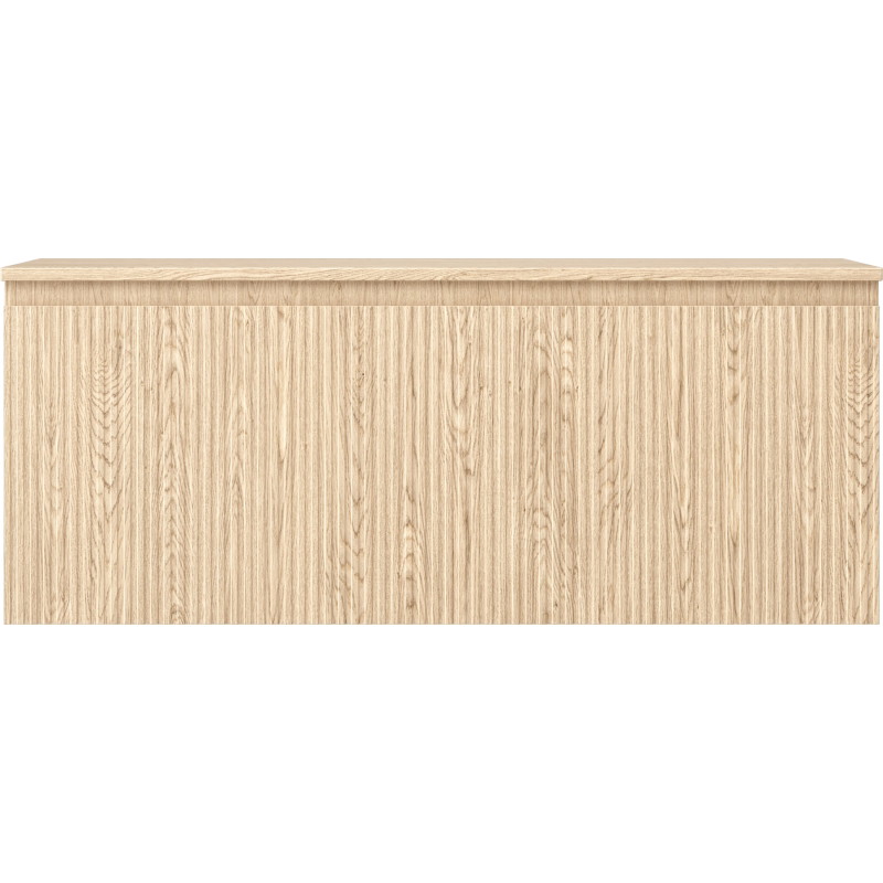 Mexen Rivel Badezimmerschrank für Waschbecken 120 cm mit Arbeitsplatte, 1 Schublade, geriffelt, Eiche - 91A20-12047-1-BFC81