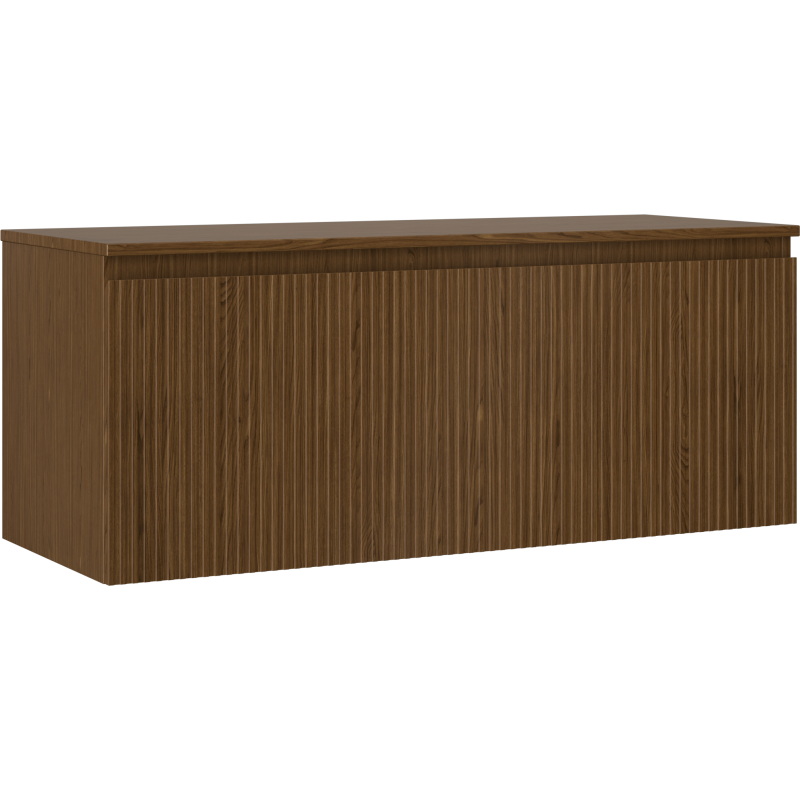 Mexen Rivel Badezimmerschrank 120 cm mit Arbeitsplatte, 1 Schublade, gerillt, Nussbaum - 91A20-12047-1-BFC86