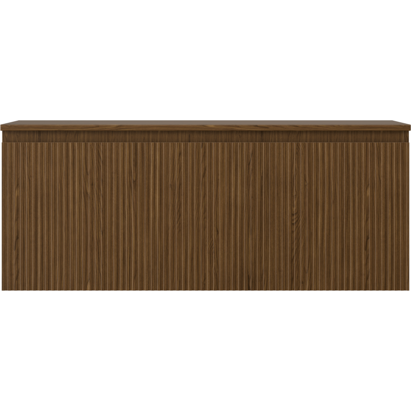 Mexen Rivel Badezimmerschrank 120 cm mit Arbeitsplatte, 1 Schublade, gerillt, Nussbaum - 91A20-12047-1-BFC86