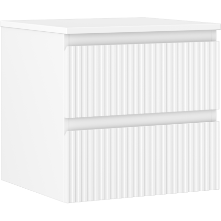 Mexen Rivel Waschtischunterschrank 50 cm mit Platte, 2 Schubladen, gerillt, weiß matt - 91A20-05047-2-BFFC01