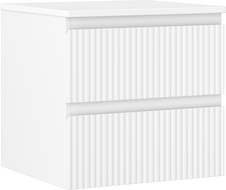 Mexen Rivel Badezimmerschrank 50 cm mit Platte, 2 Schubladen, geriffelt, weiß matt - 91A20-05047-2-BFFC01