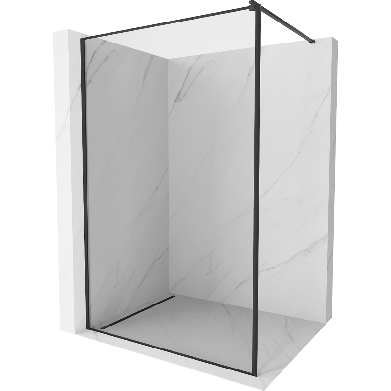 Mexen Kioto Duschwand Walk-in 70 x 200 cm, schwarzer Rahmen 8 mm, schwarz - 800-070-101-70-70