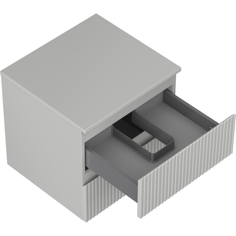 Mexen Rivel 50 cm Badezimmer-Unterschrank mit Ablage, 2 Schubladen, gerillt, graumatt - 91A20-05047-2-BFFC62