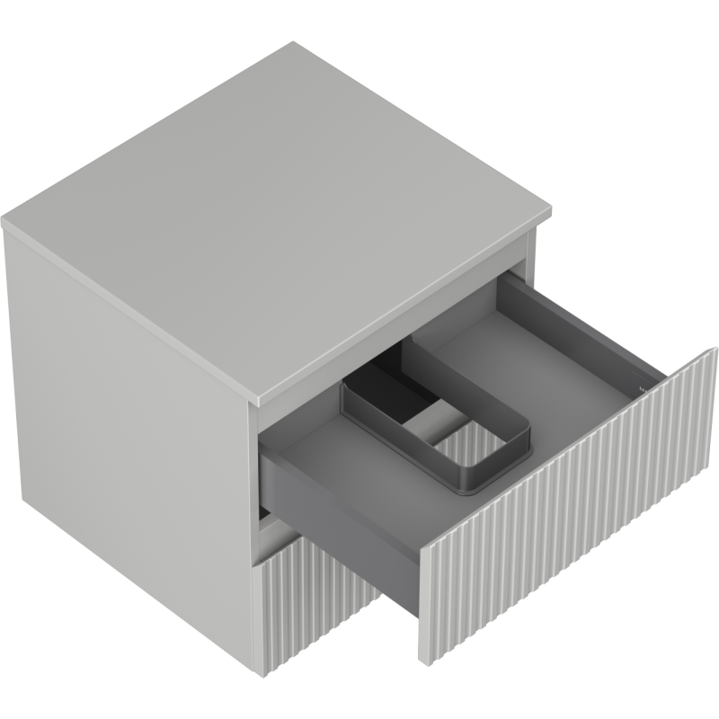 Mexen Rivel Badezimmerunterschrank 50 cm mit Arbeitsplatte, 2 Schubladen, geriffelt, grau matt - 91A20-05047-2-BFFC62
