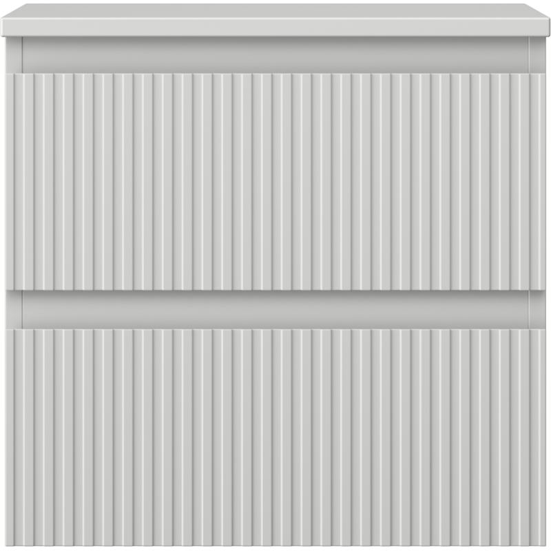 Mexen Rivel Badezimmerunterschrank 50 cm mit Arbeitsplatte, 2 Schubladen, geriffelt, grau matt - 91A20-05047-2-BFFC62