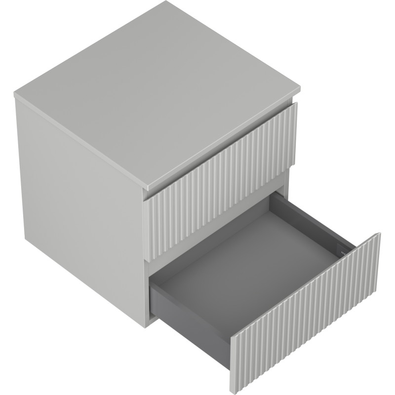 Mexen Rivel 50 cm Badezimmer-Unterschrank mit Ablage, 2 Schubladen, gerillt, graumatt - 91A20-05047-2-BFFC62