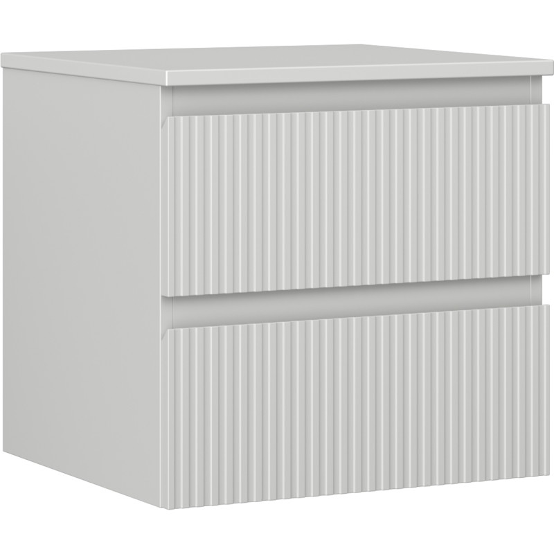Mexen Rivel 50 cm Badezimmer-Unterschrank mit Ablage, 2 Schubladen, gerillt, graumatt - 91A20-05047-2-BFFC62