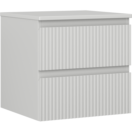 Mexen Rivel Badezimmerunterschrank 50 cm mit Arbeitsplatte, 2 Schubladen, geriffelt, grau matt - 91A20-05047-2-BFFC62