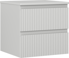 Mexen Rivel Badezimmerunterschrank 50 cm mit Arbeitsplatte, 2 Schubladen, geriffelt, grau matt - 91A20-05047-2-BFFC62