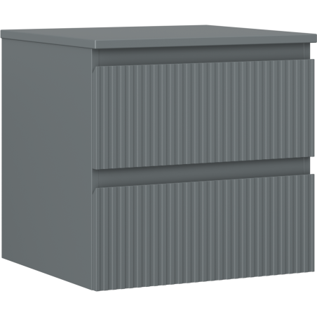 Mexen Rivel Waschtischunterschrank 50 cm mit Platte, 2 Schubladen, geriffelt, Graphit Matt - 91A20-05047-2-BFFC66