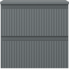 Mexen Rivel Waschtischunterschrank 50 cm mit Platte, 2 Schubladen, geriffelt, Graphit Matt - 91A20-05047-2-BFFC66