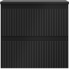 Mexen Rivel Badezimmer-Unterschrank 50 cm mit Platte, 2 Schubladen, geriffelt, schwarz matt - 91A20-05047-2-BFFC71