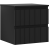 Mexen Rivel Badezimmerschrank unter Waschbecken 50 cm mit Arbeitsplatte, 2 Schubladen, gerillt, schwarz matt