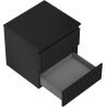 Mexen Rivel Badezimmer-Unterschrank 50 cm mit Platte, 2 Schubladen, geriffelt, schwarz matt - 91A20-05047-2-BFFC71