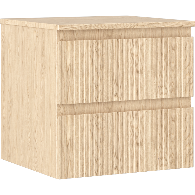Mexen Rivel Badezimmerschrank 50 cm mit Arbeitsplatte, 2 Schubladen, gerillt, Eiche - 91A20-05047-2-BFFC81