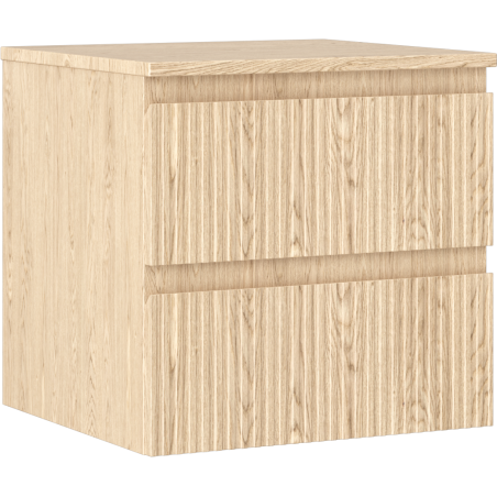 Mexen Rivel Badezimmerschrank 50 cm mit Arbeitsplatte, 2 Schubladen, gerillt, Eiche - 91A20-05047-2-BFFC81