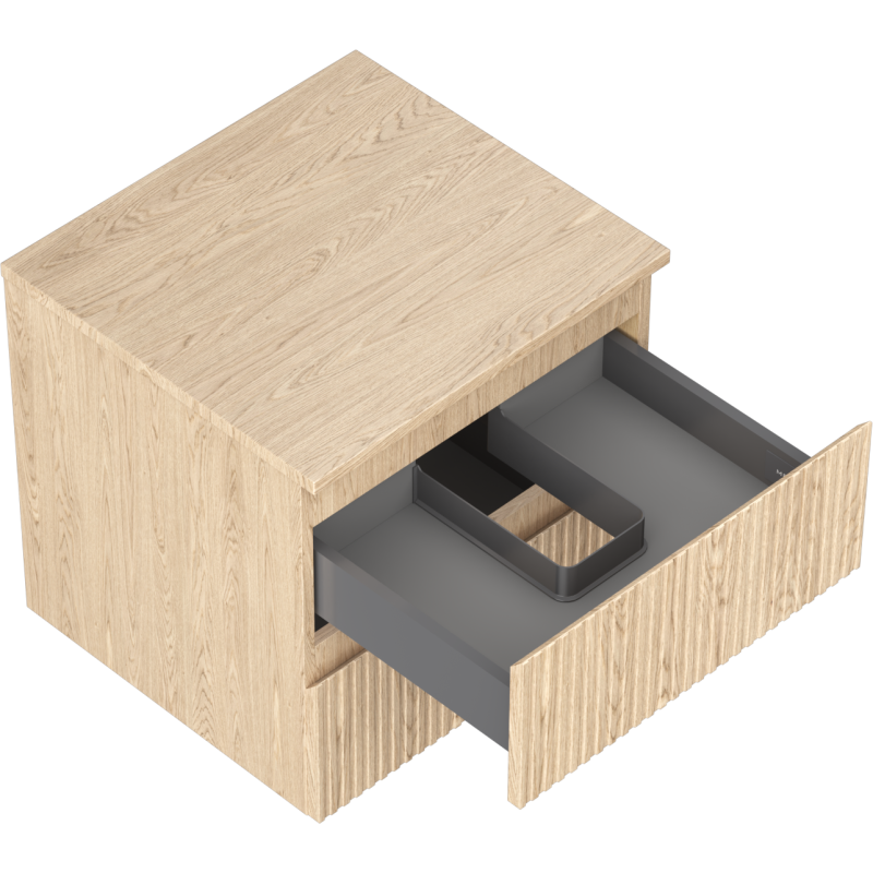 Mexen Rivel Badezimmerschrank 50 cm mit Arbeitsplatte, 2 Schubladen, gerillt, Eiche - 91A20-05047-2-BFFC81