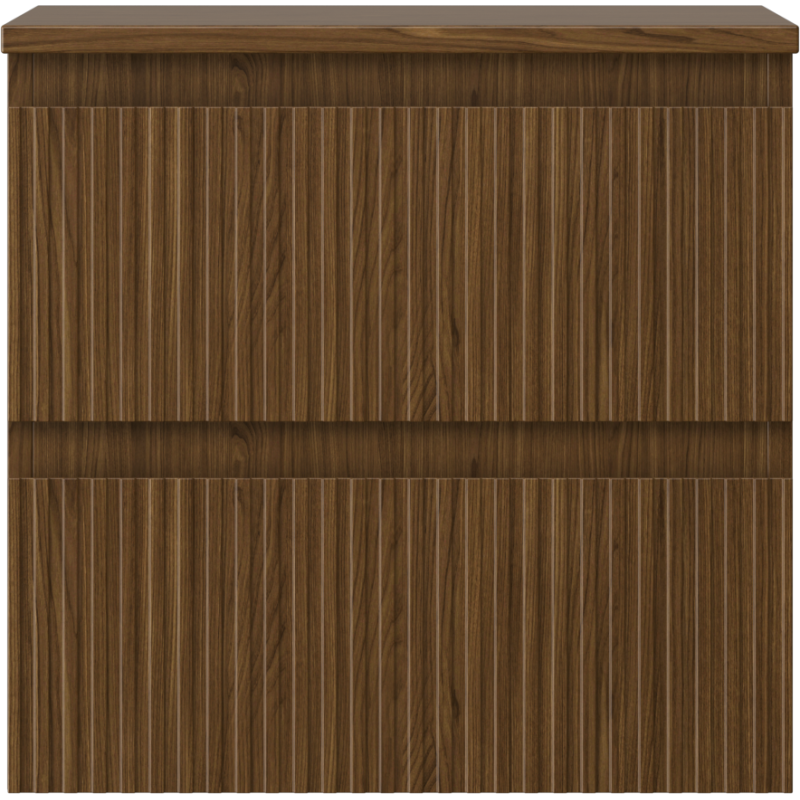 Mexen Rivel Badezimmerschrank 50 cm mit Arbeitsplatte, 2 Schubladen, geriffelt, Nussbaum - 91A20-05047-2-BFFC86