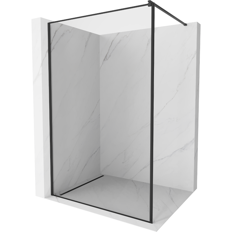 Mexen Kioto Duschwand Walk-in 100 x 200 cm, schwarzer Rahmen 8 mm, schwarz - 800-100-101-70-70