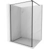 Mexen Kioto Duschwand Walk-in 100 x 200 cm, schwarzer Rahmen 8 mm, schwarz - 800-100-101-70-70