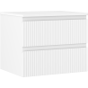 Mexen Rivel Badezimmerunterschrank 60 cm mit Platte, 2 Schubladen, geriffelt, weiß matt - 91A20-06047-2-BFFC01