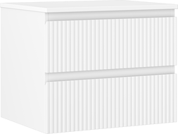 Mexen Rivel Badezimmerunterschrank 60 cm mit Platte, 2 Schubladen, geriffelt, weiß matt - 91A20-06047-2-BFFC01