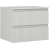 Mexen Rivel Badezimmerschrank für Waschbecken, 60 cm mit Arbeitsplatte, 2 Schubladen, geriffelt, grau matt