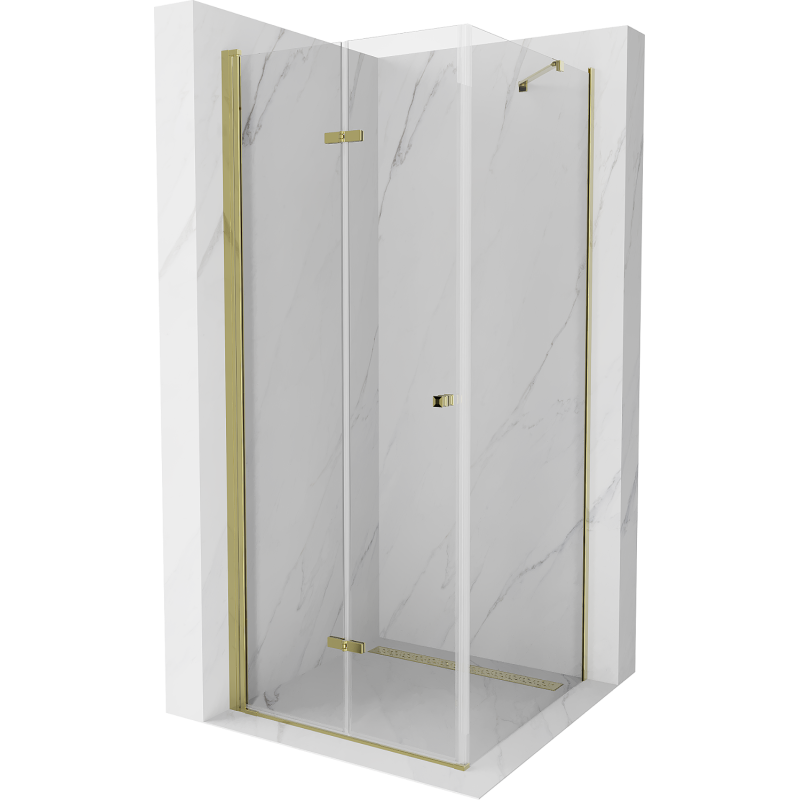 Mexen Lima Faltbare Duschkabine 70 x 70 cm, transparent, gold - 856-070-070-50-00