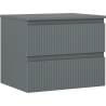 Mexen Rivel Badezimmerunterschrank 60 cm mit Arbeitsplatte, 2 Schubladen, geriffelt, matt Graphit - 91A20-06047-2-BFFC66