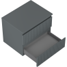 Mexen Rivel Badezimmerschrank 60 cm mit Waschbecken, 2 Schubladen, geriffelt, Graphit matt - 91A20-06047-2-BFFC66