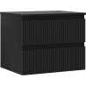 Mexen Rivel 60 cm Unterschrank mit Waschbeckenschrank mit Arbeitsplatte, 2 Schubladen, geriffelt, schwarz matt