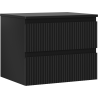 Mexen Rivel Badezimmer-Unterschrank 60 cm mit Platte, 2 Schubladen, gerillt, schwarz matt - 91A20-06047-2-BFFC71
