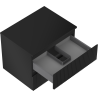 Mexen Rivel Badezimmer-Unterschrank 60 cm mit Platte, 2 Schubladen, gerillt, schwarz matt - 91A20-06047-2-BFFC71