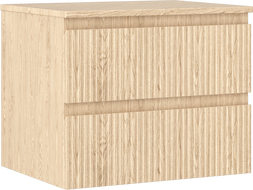 Mexen Rivel Badezimmer-Unterschrank 60 cm mit Arbeitsplatte, 2 Schubladen, geriffelt, Eiche - 91A20-06047-2-BFFC81