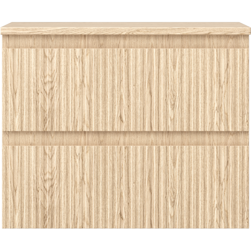Mexen Rivel Badezimmer-Unterschrank 60 cm mit Arbeitsplatte, 2 Schubladen, geriffelt, Eiche - 91A20-06047-2-BFFC81