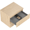 Mexen Rivel Badezimmer-Unterschrank 60 cm mit Arbeitsplatte, 2 Schubladen, geriffelt, Eiche - 91A20-06047-2-BFFC81