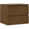 Mexen Rivel Badschrank für Waschbecken 60 cm mit Platte, 2 Schubladen, geriffelt, Nussbaum - 91A20-06047-2-BFFC86