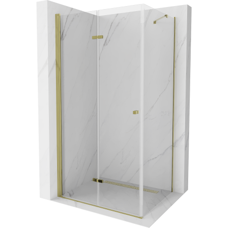 Mexen Lima faltbare Duschkabine 70 x 100 cm, transparent, gold - 856-070-100-50-00