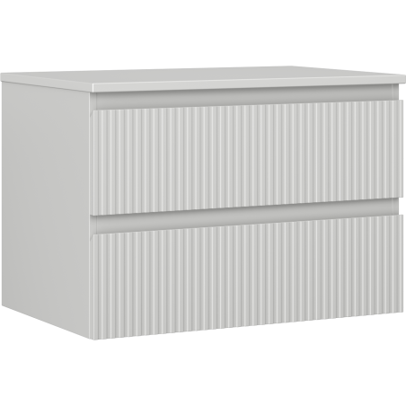 Mexen Rivel Badezimmerunterschrank 70 cm mit Arbeitsplatte, 2 Schubladen, geriffelt, grau matt - 91A20-07047-2-BFFC62
