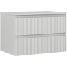 Mexen Rivel Badezimmerunterschrank 70 cm mit Arbeitsplatte, 2 Schubladen, geriffelt, grau matt - 91A20-07047-2-BFFC62