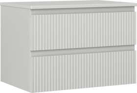Mexen Rivel Badezimmerunterschrank 70 cm mit Arbeitsplatte, 2 Schubladen, geriffelt, grau matt - 91A20-07047-2-BFFC62