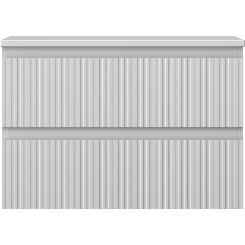 Mexen Rivel Badezimmerunterschrank 70 cm mit Arbeitsplatte, 2 Schubladen, geriffelt, grau matt - 91A20-07047-2-BFFC62