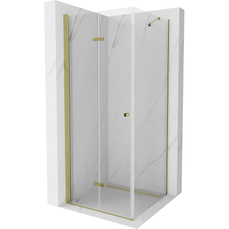 Mexen Lima faltbare Duschkabine 80 x 80 cm, transparent, gold - 856-080-080-50-00
