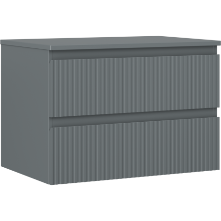 Mexen Rivel Badschrank unter dem Waschbecken 70 cm mit Platte, 2 Schubladen, geriffelt, Graphit matt - 91A20-07047-2-BFFC66