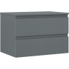 Mexen Rivel Badschrank unter dem Waschbecken 70 cm mit Platte, 2 Schubladen, geriffelt, Graphit matt - 91A20-07047-2-BFFC66