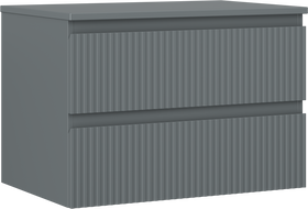 Mexen Rivel Badschrank unter dem Waschbecken 70 cm mit Platte, 2 Schubladen, geriffelt, Graphit matt - 91A20-07047-2-BFFC66